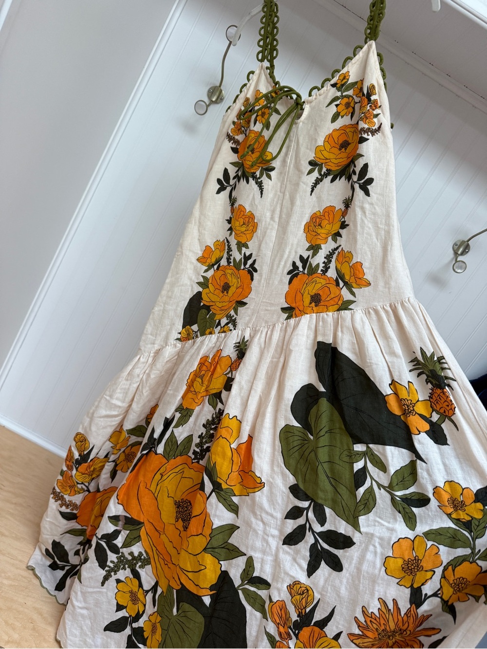Farm Rio x Anthropologie Sleeveless V-Neck A-Line Maxi Dress Fall Crochet NWOT - Picture 4 of 14